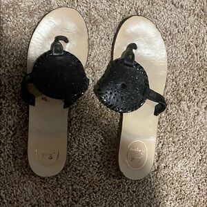 Jack Rogers Black and Cream Sandals